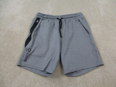 Virus Shorts Men Small Gray Black Athletic Performance MMA Workout IconX 2 Adult