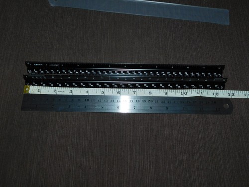 12" ENGINEER ARCHITECT TRIANGULAR ALUMINUM DRAFTING SCALE RULER SET NEW IN BOX - Picture 7 of 11