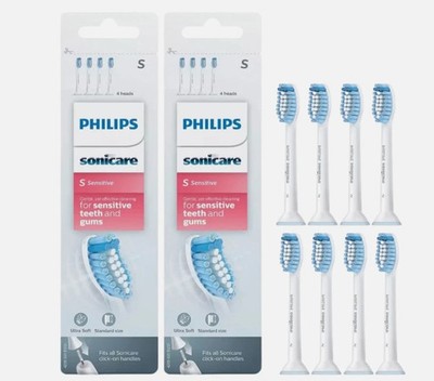 4/8er-Pack Philips Sonicare S S2 Sensitive Standard-Schallzahnbürstenköpf HX6054