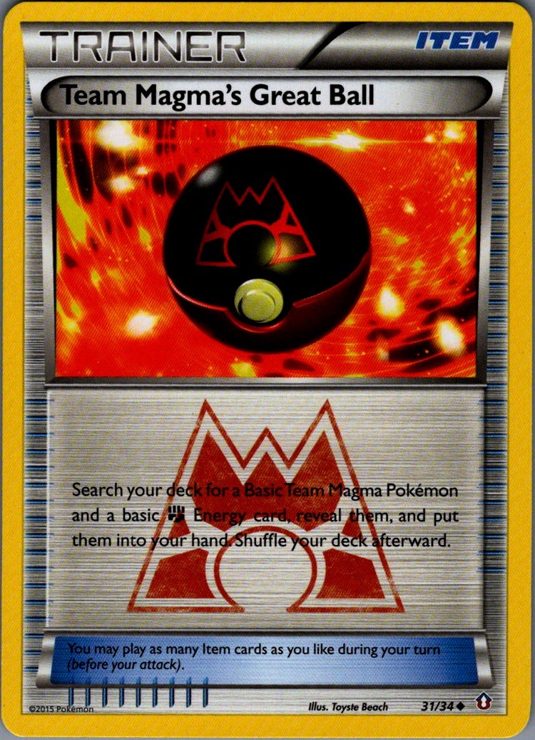 Team Magma's Great Ball Uncommon Double Crisis 31/34 NM