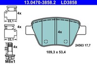 NEU - ATE 13.0470-3858.2 Bremsbelagsatz, Scheibenbremse FüR Audi Seat Skoda VW