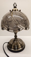 Lampe à poser Vintage Style Tiffany / Art Nouveau – Tulipes – Laiton Vieilli