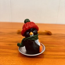 VTG 1981 Hallmark Sledding Penguin Saucer Sle...