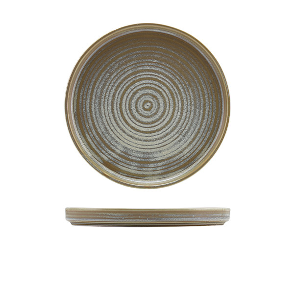 Terra Porcelain Matt Grey Low Presentation Plate For Home Hotels 21cm Pack of 6
