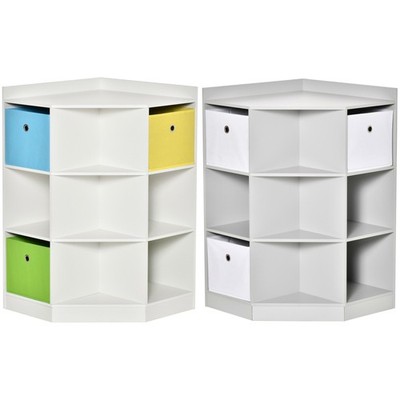 Kinderregal Eckregal mit 3 Aufbewahrungsboxen Kinderzimmer Spielzeugablage