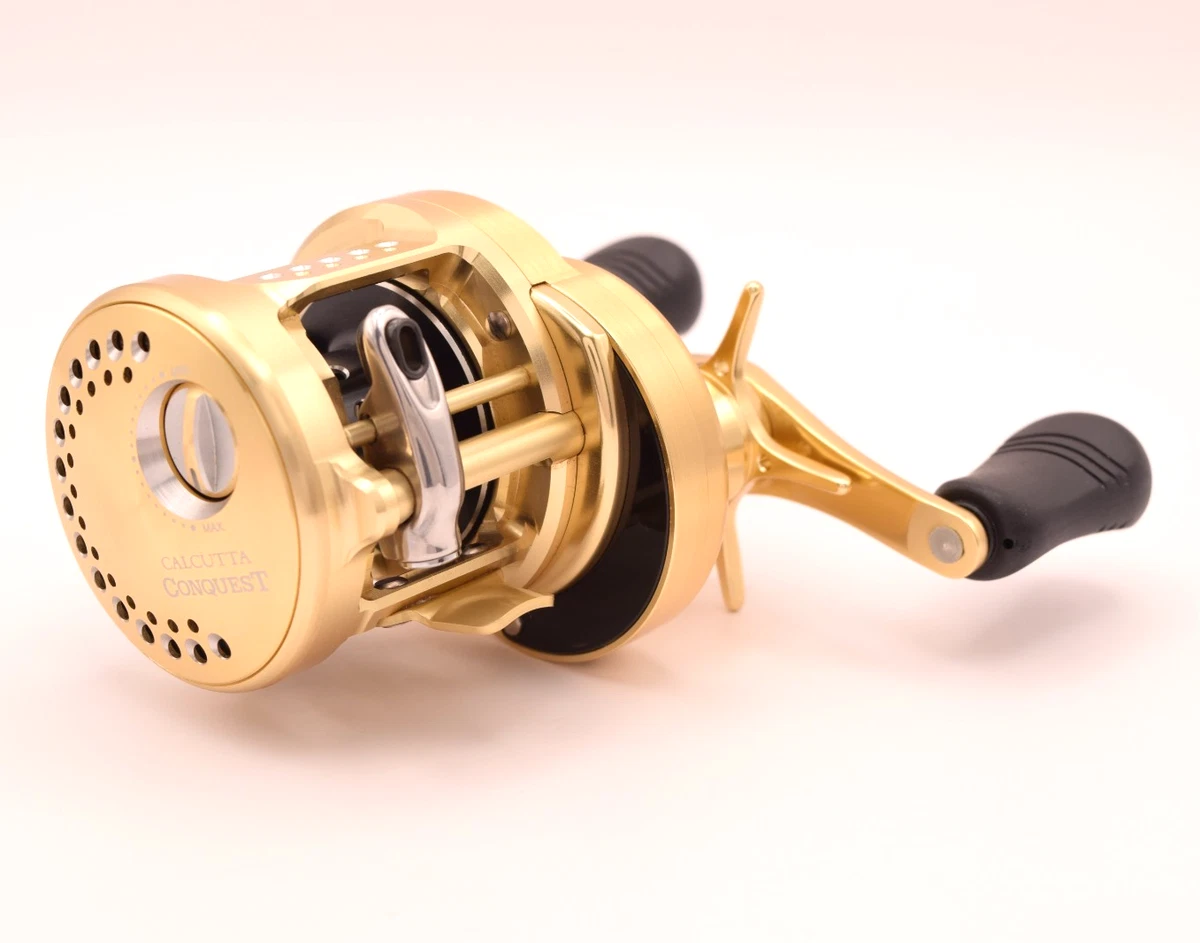 Moulinet Casting Shimano Calcutta 201XT - Gauche, 5.0:1, Or, Occasion Excellent