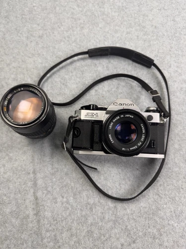 Canon AE-1 Program 35mm SLR Film Manual Camera with 50mm Lens PLUS Lens *READ*