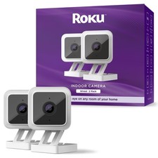 Roku CS1000P25 Smart Home Indoor Camera 2-Pack Wired Security 1080p HD - NEW