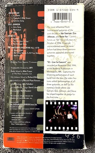 G3 LIVE in Concert: Joe Satriani Eric Johnson & Steve Vai (1997 VHS) Minneapolis - Picture 2 of 3