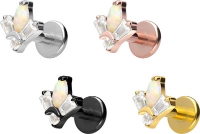 PIERCINGLINE  Piercing Stecker Titan Labret mit Gewinde LOTUSBLÜTE