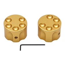 2Pcs Aluminium Gold Cartridge Clip Design Guitar Knobs Volume Audio Pots Cap