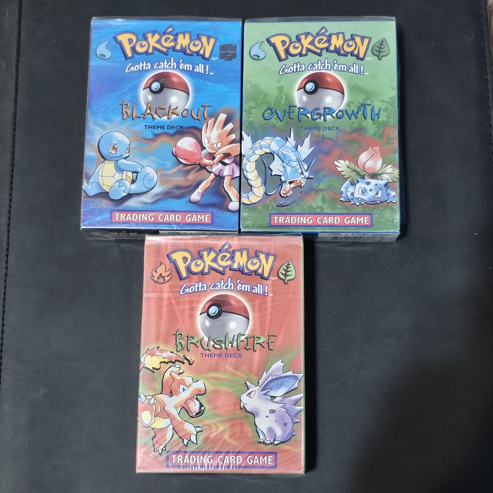 Pokemon Base Set Theme Decks Brushfire, Overgrowth, Blackout 4th Print 1999-2000