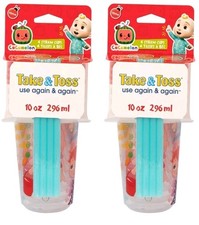 The First Years Cocomelon Take  Toss Toddler Straw Cups Spill Proof 10oz 8 Ct