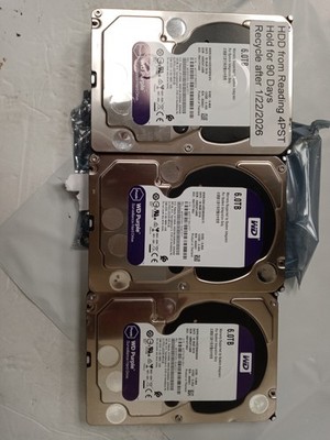 Western Digital 6.0TB PURPLE HDD 3.5'' SATA 6Gbs 64MB WD60PURX NOT WORKING LOT 3