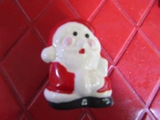 NOOP Vintage CHRISTMAS SANTA CLAUS w/GIFT Ceramic MACRAME BEAD - 1970's