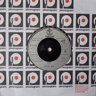 Status Quo - Rain/You Lost The Love 7'' UK Vertigo Records 45 1976