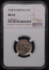New Listing1938-D BUFFALO NICKEL***NGC MS 63
