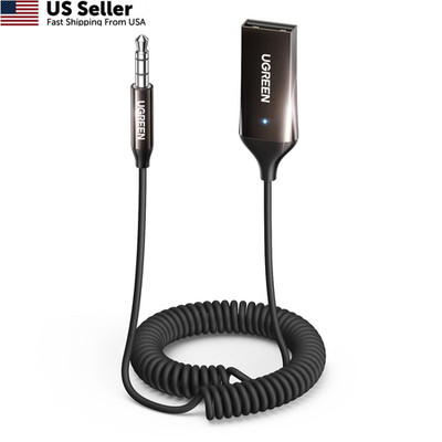 UGREEN Aux to Bluetooth Adapter 3.5mm Car Receiver Hands-Free Mic Compatible