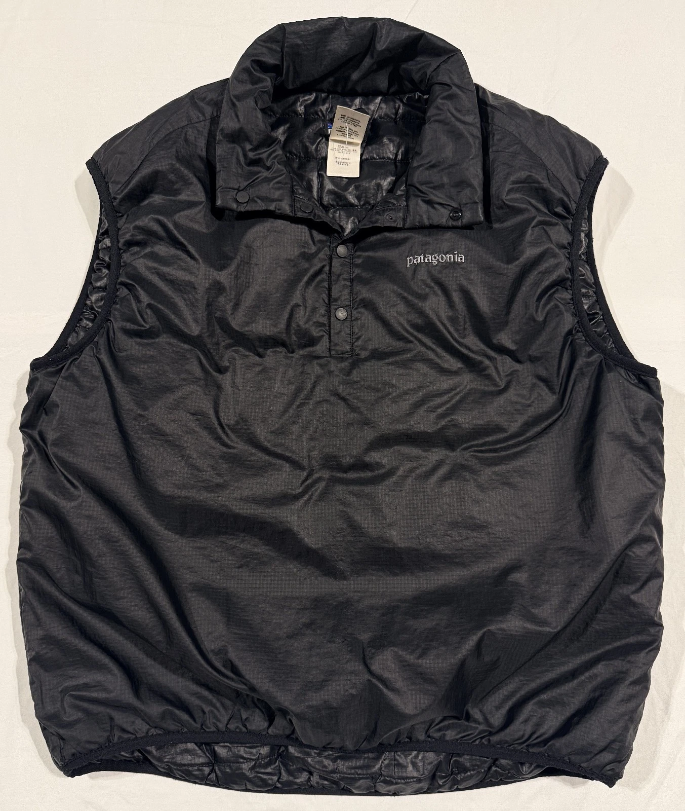 PATAGONIA Micro Puff - Men's VTG Vest - Black 1/2 Snap Pullover Y2K Gorpcore- XL