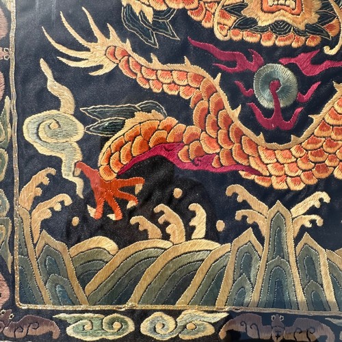 Qing-Dynastie kaiserlicher vorderseitiger Drache Mandarin quadratisches Rangabzeichen 18./19. Jh. - Bild 6 von 16