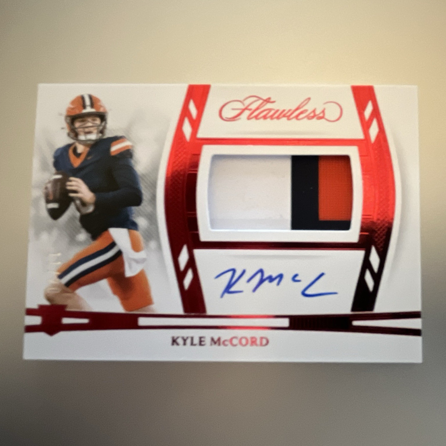 Kyle McCord Panini National Treasures Collegiate Flawless Rookie Patch Autographs Horizontal #KMD Ruby