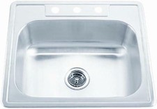 PROFLO PFSR252264BP 25" Single Basin Stainless Steel Kitchen Sink Silver 