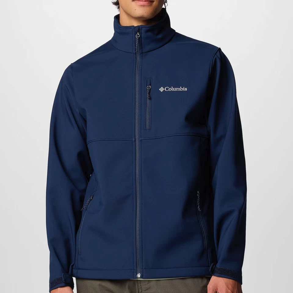 Columbia Mens Ascender Softshell Jacket • L-Tall • Navy Blue • Fleece Lined  - Image 4 of 4
