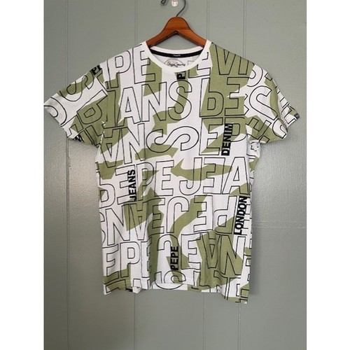 Pepe Jeans, Retro Pepe Jeans Tshirt Slim Fit Large Y2K Streetwear