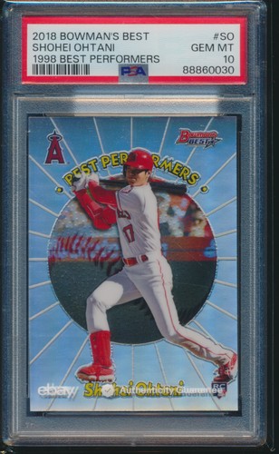 PSA 10 SHOHEI OHTANI/OTANI 2018 BOWMAN'S BEST PERFORMERS Refractor RC GEM MINT