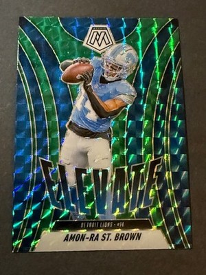 2025 Panini Mosaic Elevate Mosaic Green Prizm Amon-Ra St. Brown Detroit Lions 15