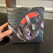 3.5mm Gaming LED Stereo Headphones with Microphone / Red  New 