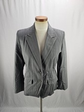 Calvin Klein Women's Gray Striped Blazer Jacket 8P