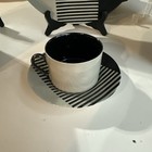 Vintage Fitz & Floyd Reprise Black/Taupe 10.25”Plates, Cups/Saucers 24 Piece Set — photo 3