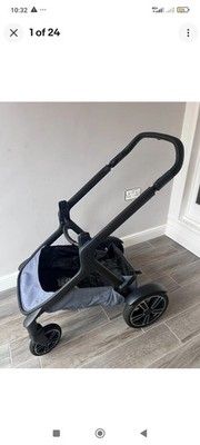Nuna Demi Grow Black Frame Chassis With Wheels Basket Aspen