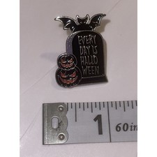 Grave Bat Pumpkin Everyday Is Halloween Horror Pin Brooch