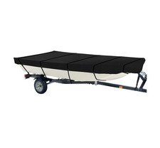 iCOVER Jon Boat Cover 12ft, Heavy Duty Waterproof Marine Grade Polyester Canv...