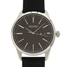 Seiko V158-0AM0 Solar Watch Black Dial Men's Used From Japan