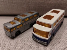 Matchbox Lesney Superfast Bus #65 American Airlines, 1977 & #66 Coach Bus