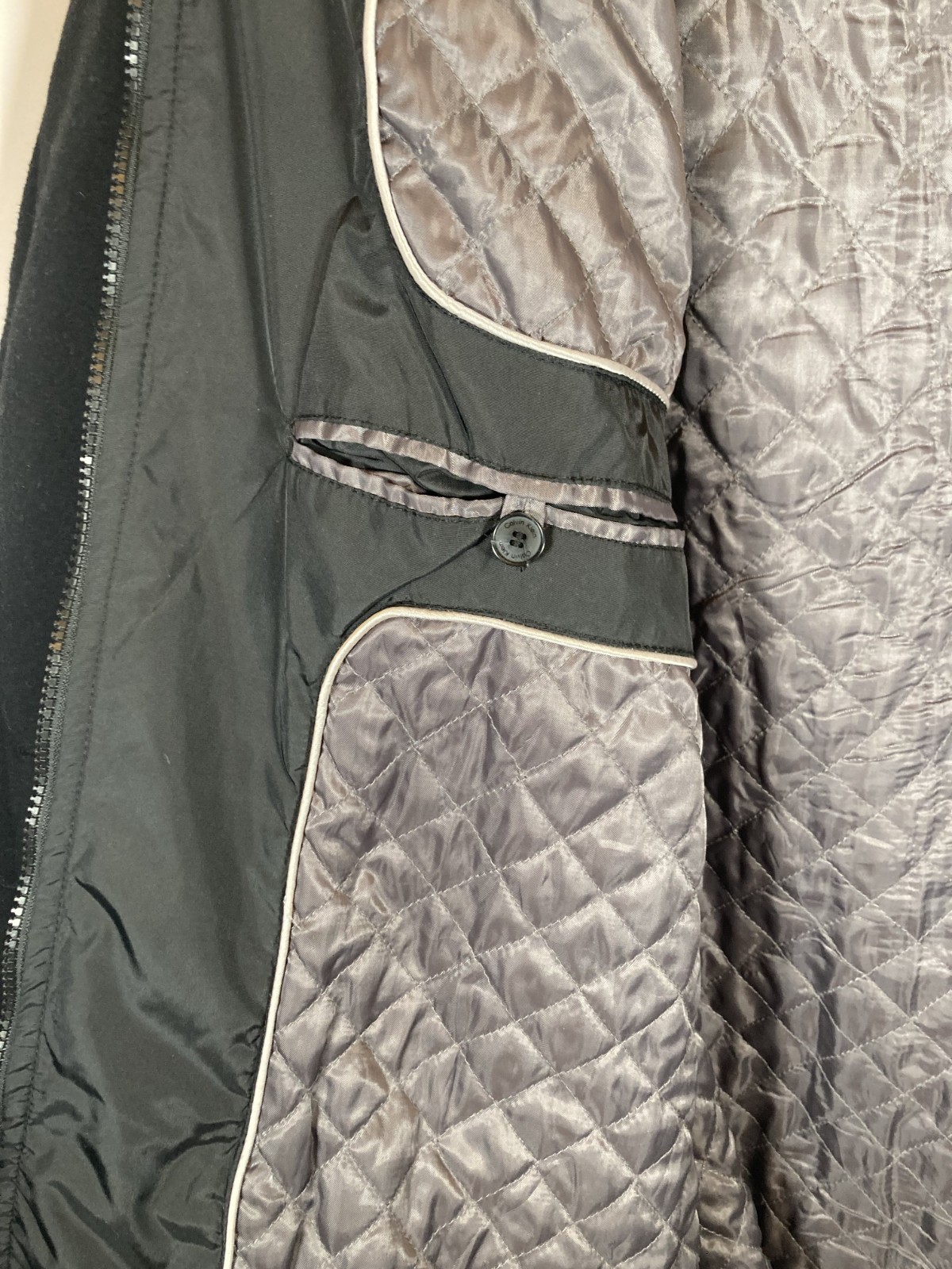 Calvin Klein Men’s Wool Blend Peacoat Jacket Size M Black Double Breasted thumbnail 9