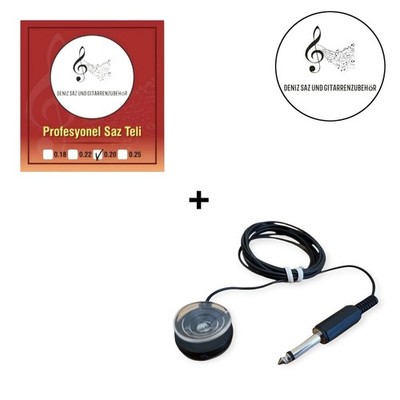 Profesyonel Tel Saz Baglama 0.20 Teli + Vakuum Tonabnehmer Musik Zubehör