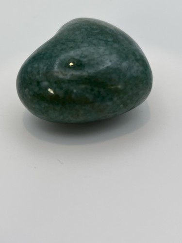 Green Stone Puffy  Heart-Shaped Carving, Approx. 1-1/2 inches tall. - Picture 7 of 7