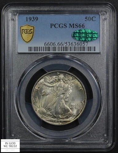 1939 Walking Liberty Silver Half Dollar 50C PCGS MS 66 CAC