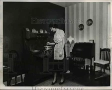 1955 Press Photo Woman Stirring Chafing Dish - nee41415