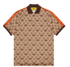 Adidas Gucci Men'S Short Sleeve Polo Shirt M Size Logo