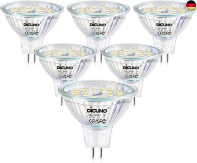 DiCUNO 5W GU5.3 LED Lampe, MR16 LED Spot dimmbar, Neutralweiß 4000K, 500LM,