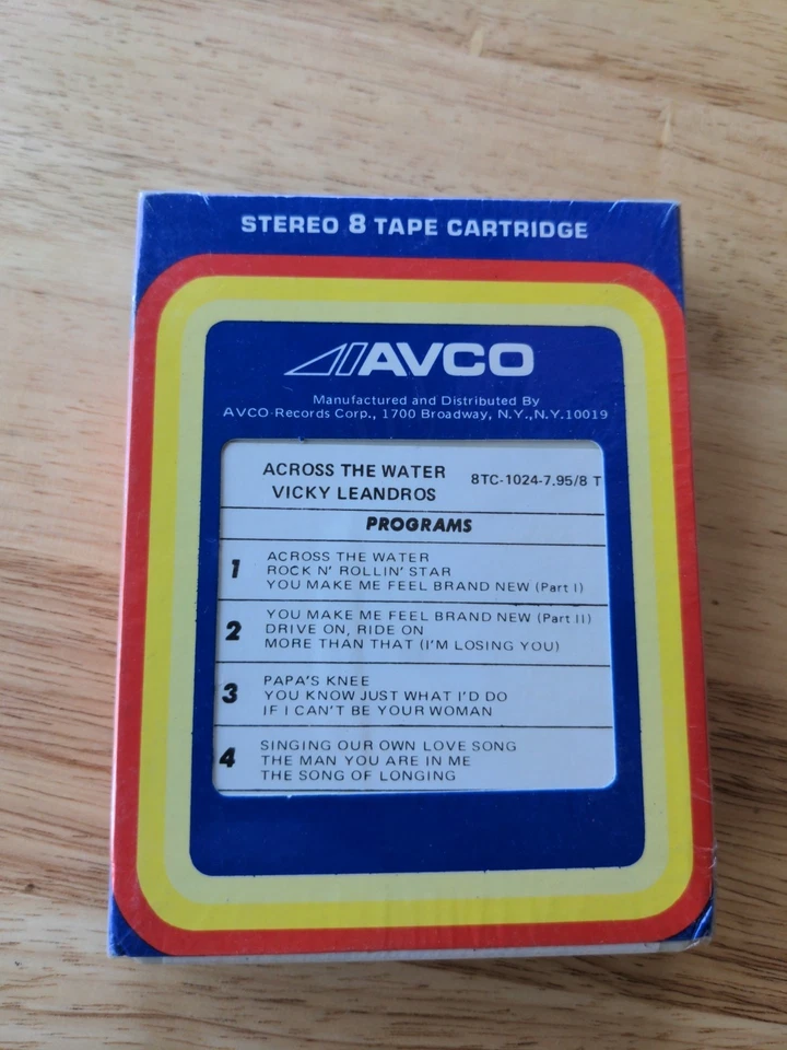 Rare NOS Vicky Leandros Across The Water 8 Track Tape Selaed Avco NEW - Image 3 of 4