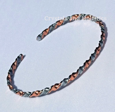 CLASSIC COPPER BRACELETS Non Magnetic Solid FINE COPPER and ZINC Bracelet Bangle Relief Arthritis - CF57