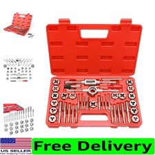 Durable 40-Piece Metric Tap and Die Tool Set  Coarse  Fine Threads Included
