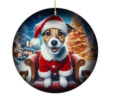 Jack Russell Terrier Christmas Tree Porcelain Ornament