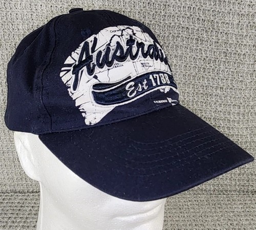 Australia Ball Cap Hat Travel Destination Souvenir Navy Blue Adjustable
